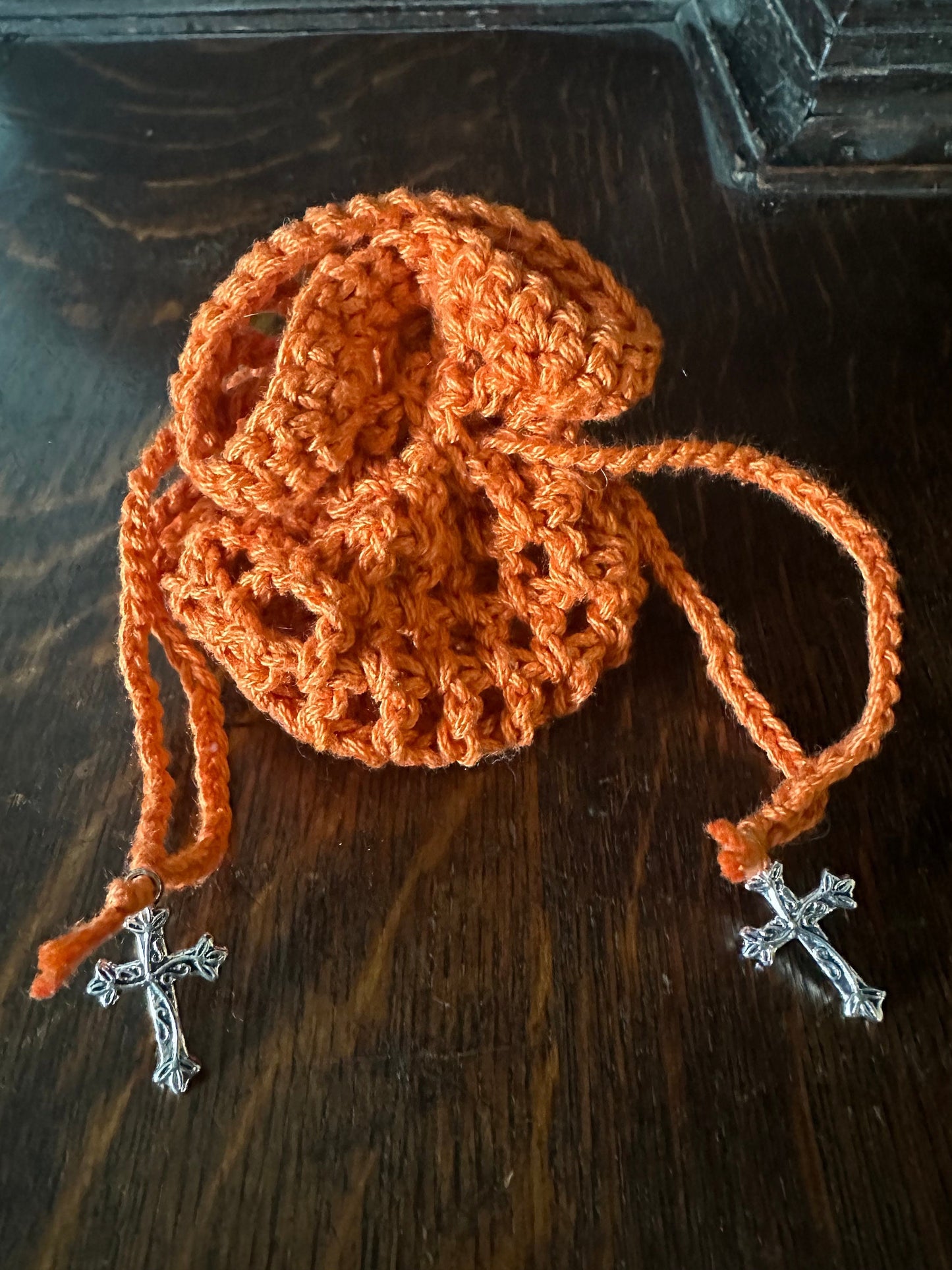 Crochet Mesh Jewelry / Rosary Bag