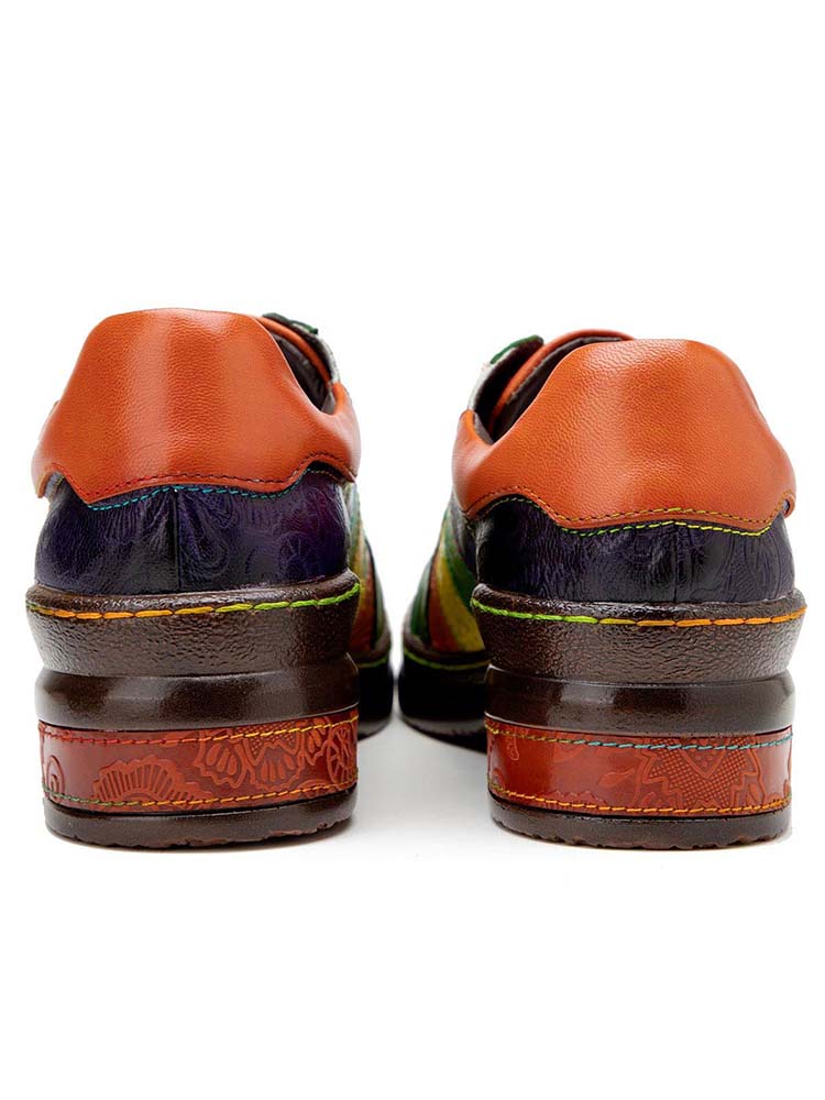 Women's Leather Lace-Up Loafer Flats