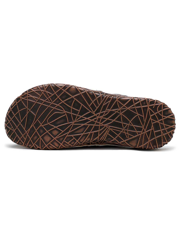 Women's Handmade Hand-Painted Floral Leather Slip-On Flats