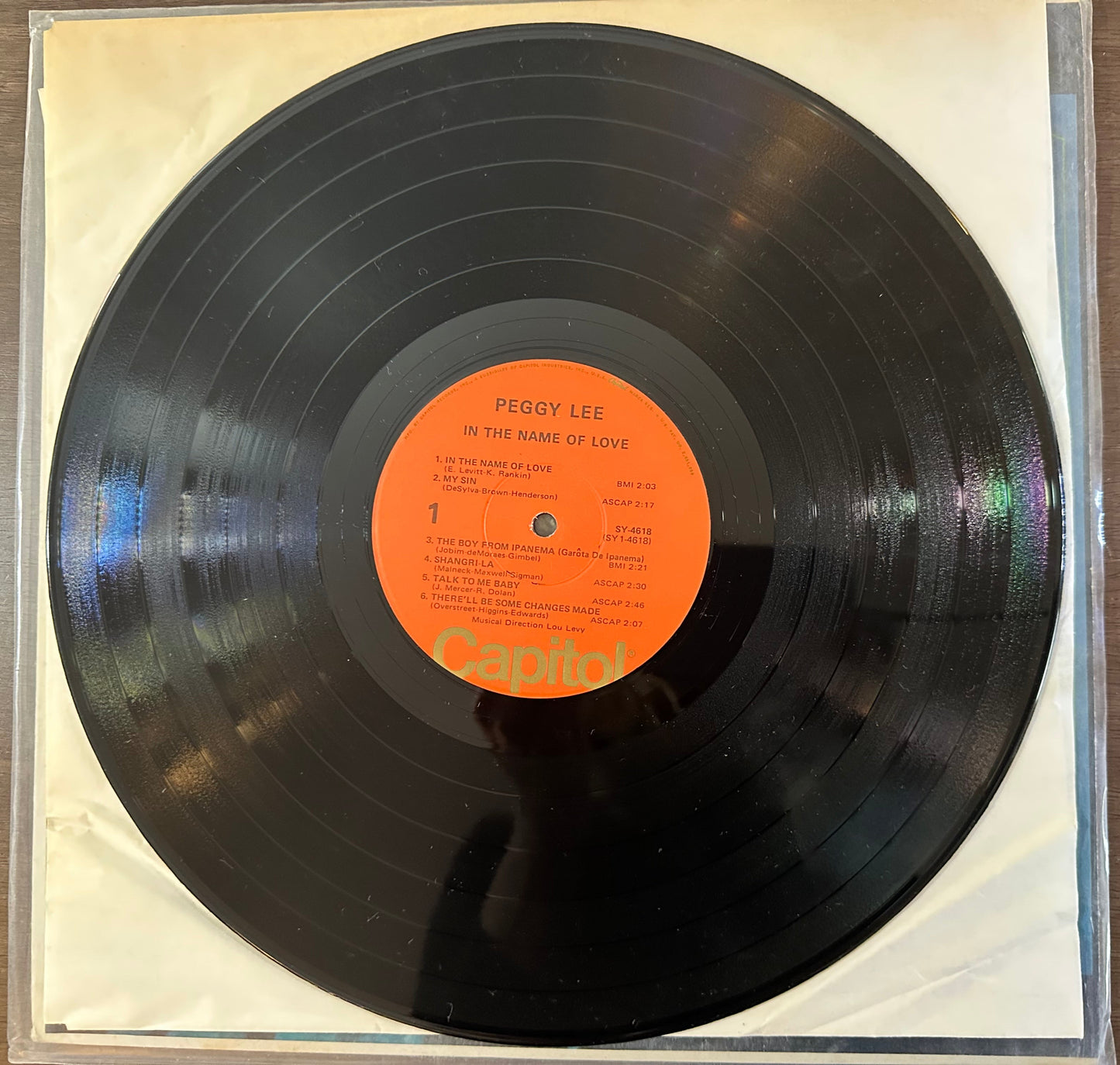 Peggy Lee ~ In The Name Of Love ~ 1974 Capitol Records – SY-4618 VG+ NM Vinyl