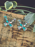 Vintage Butterfly Drop Earrings