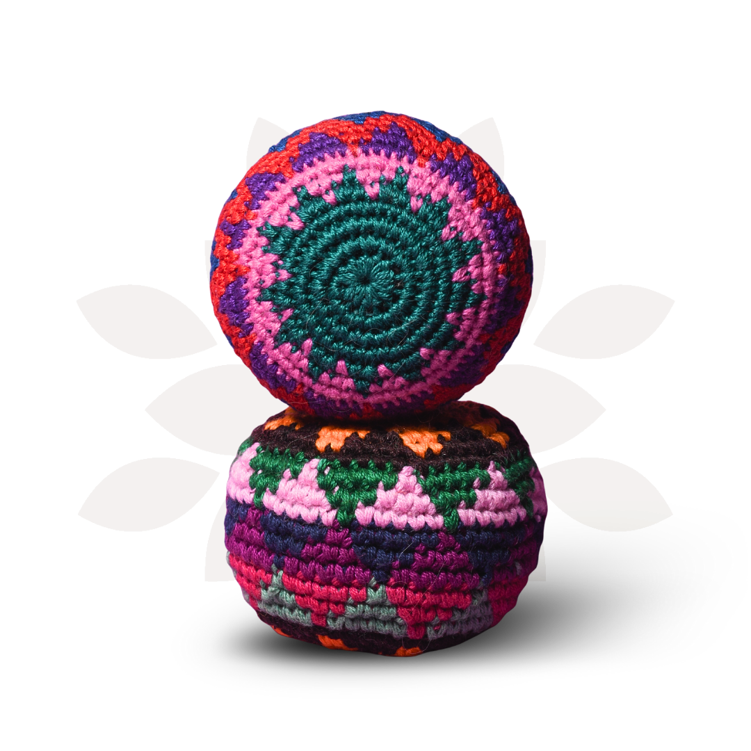 Foot Bag Knit Multicolor Sack Stress Ball Crochet - Guatemala