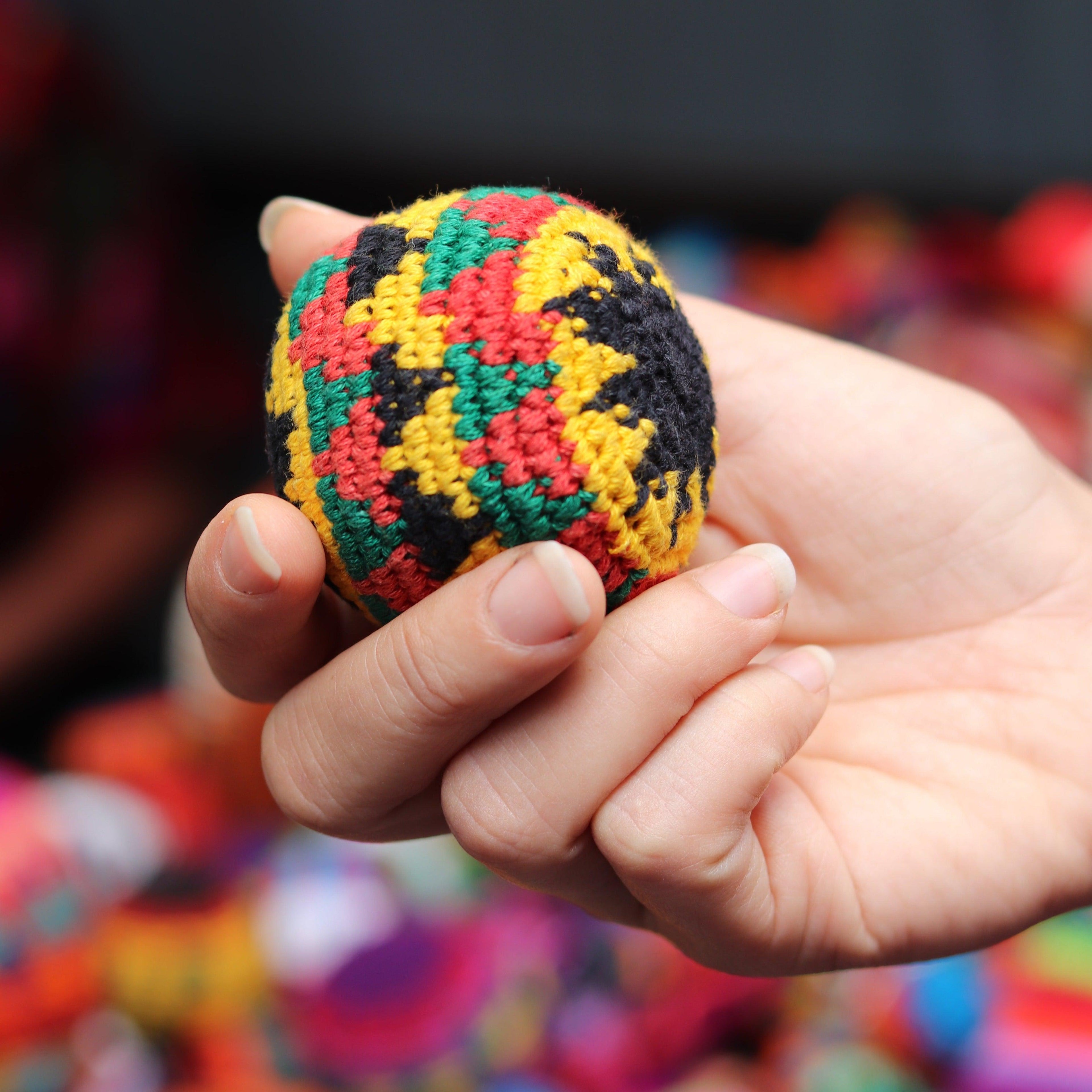 Foot Bag Knit Multicolor Sack Stress Ball Crochet - Guatemala