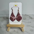 Women's Pink Agate Look Earrings — Handmade Polymer Clay