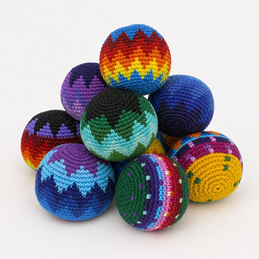 Foot Bag Knit Multicolor Sack Stress Ball Crochet - Guatemala