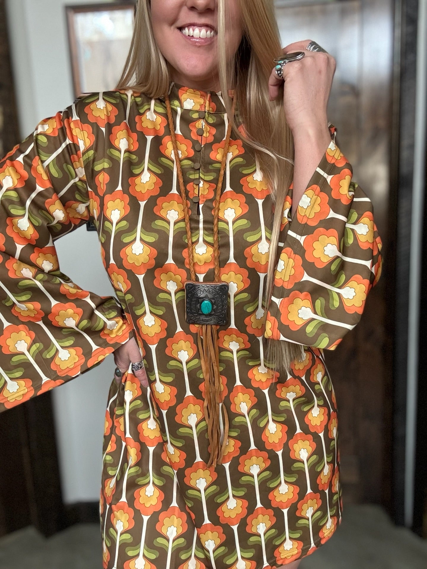Tulip Garden Retro Bell Sleeve Dress