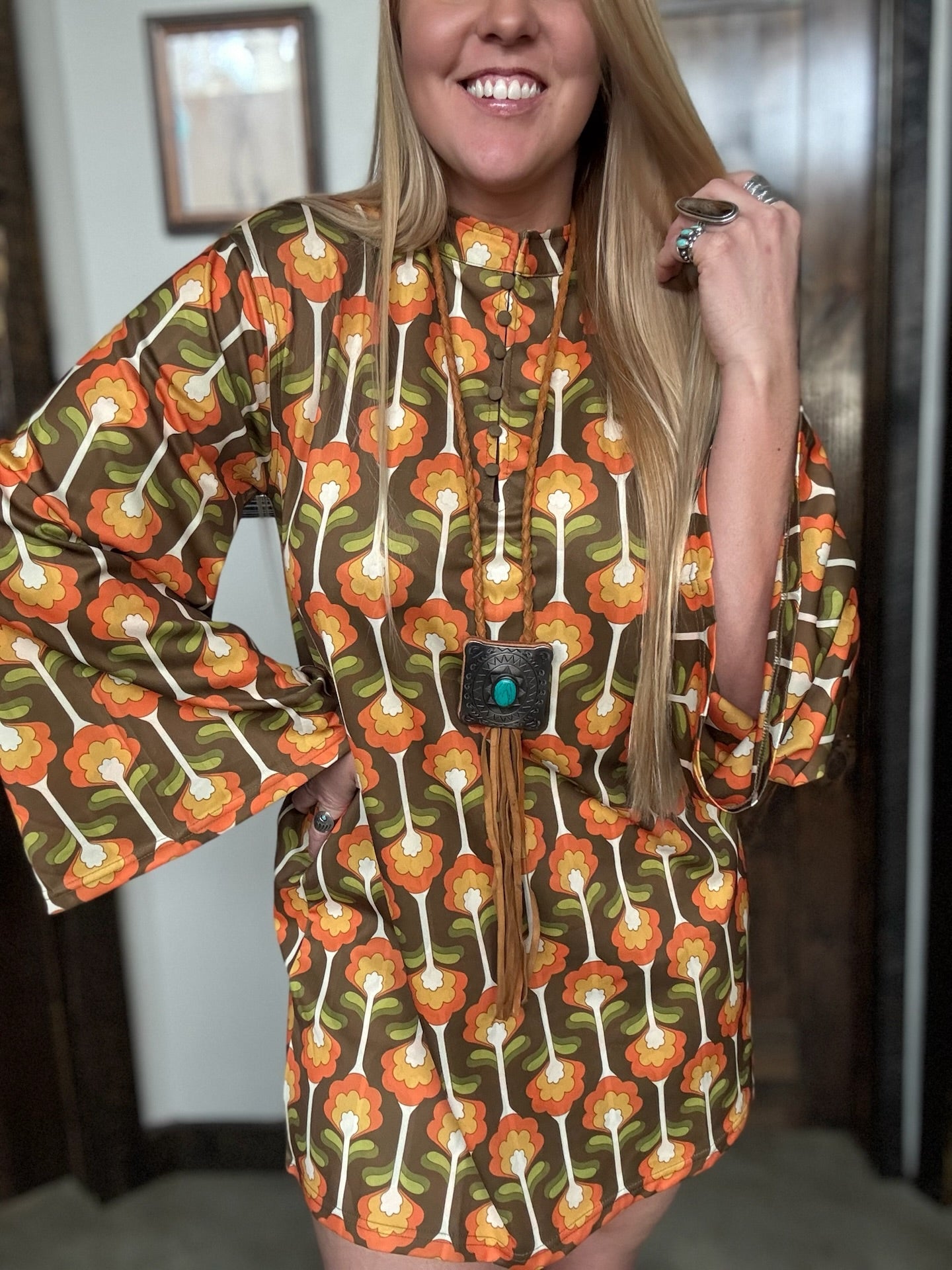 Tulip Garden Retro Bell Sleeve Dress