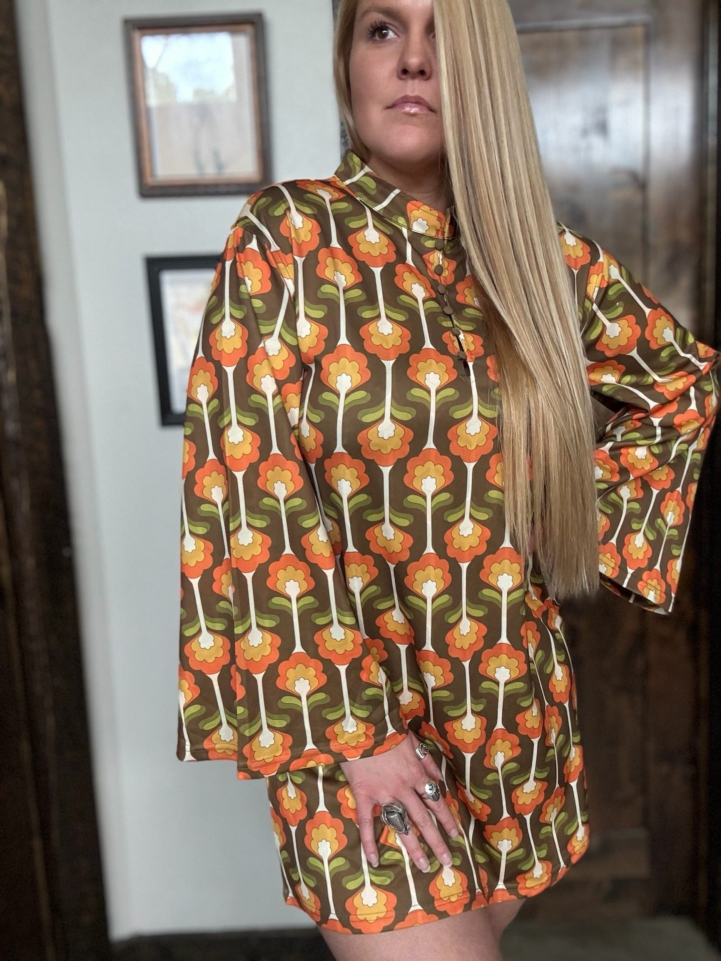 Tulip Garden Retro Bell Sleeve Dress