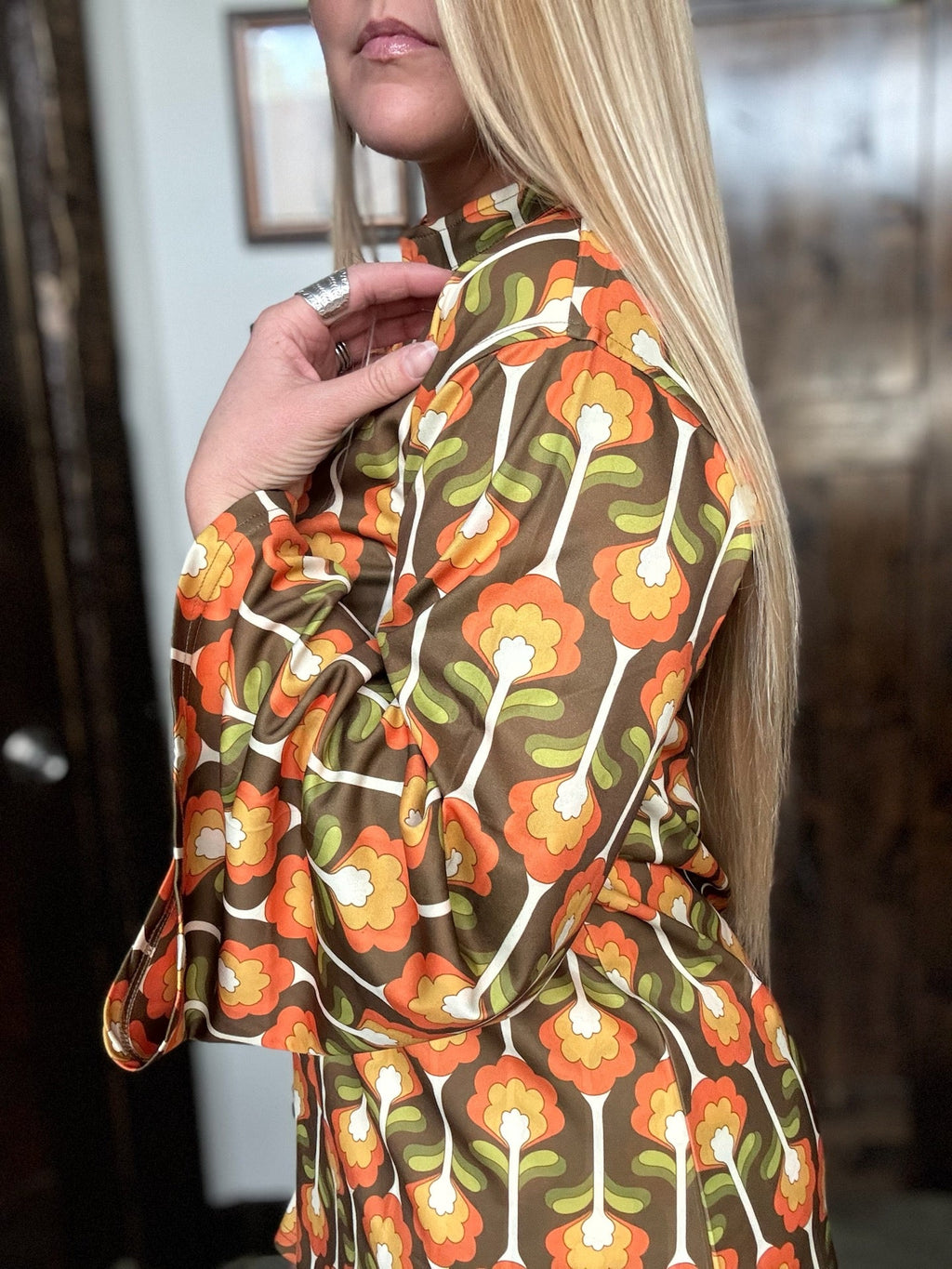 Tulip Garden Retro Bell Sleeve Dress