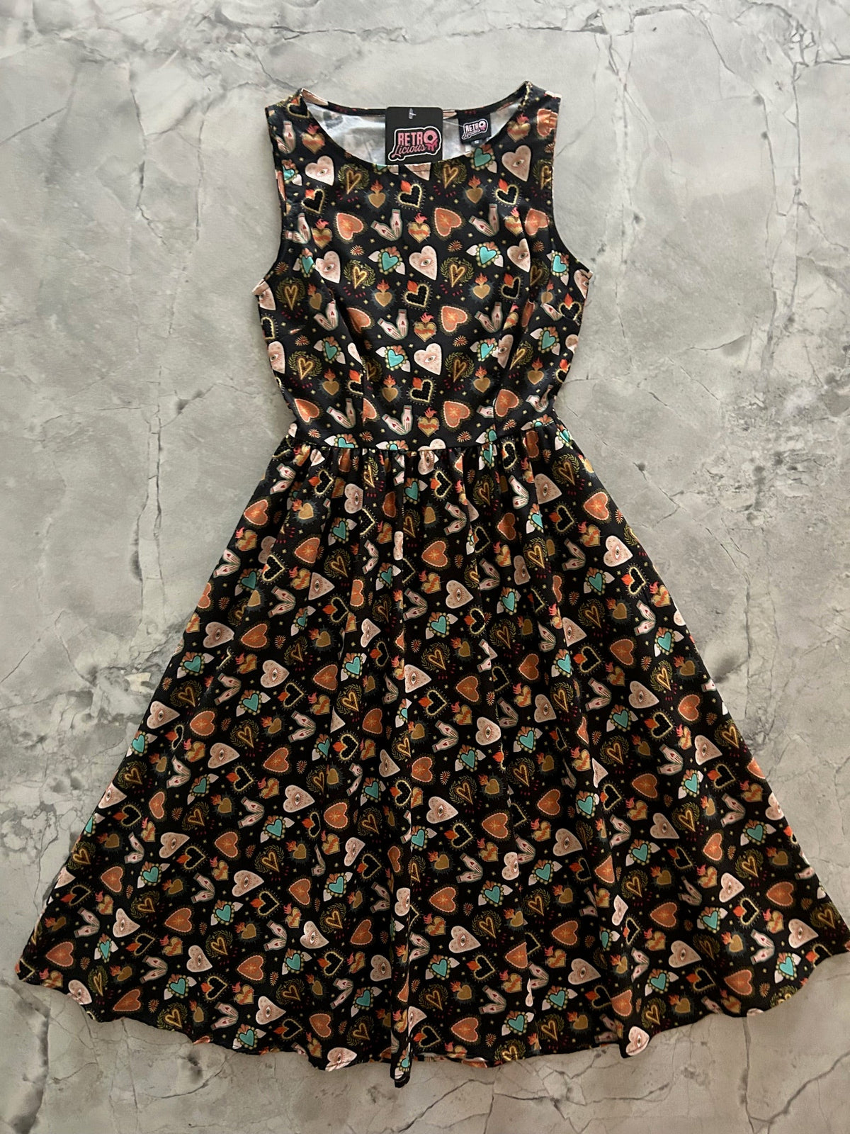 Women's Flaming Hearts Midi Dress