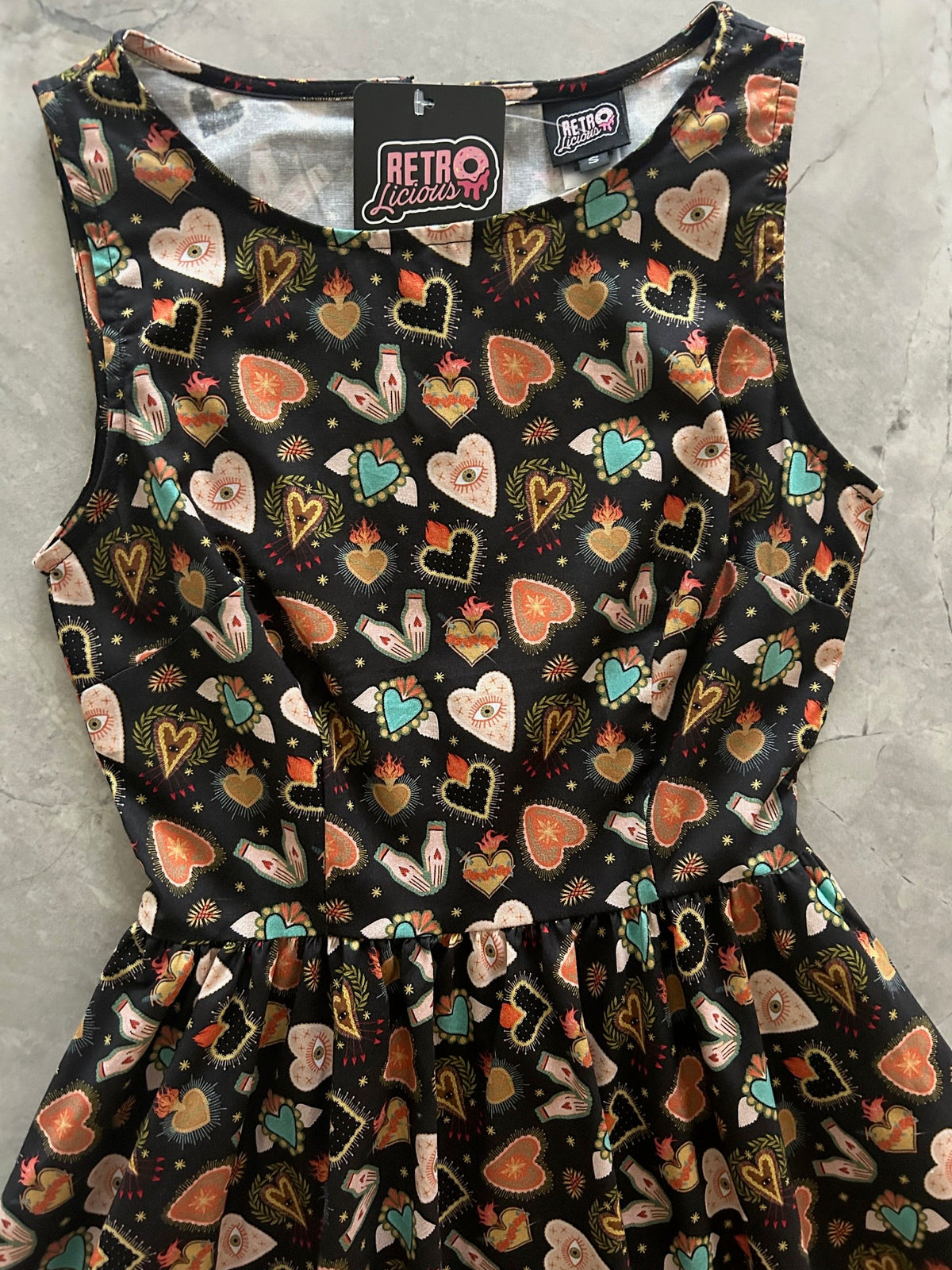 Women's Flaming Hearts Midi Dress
