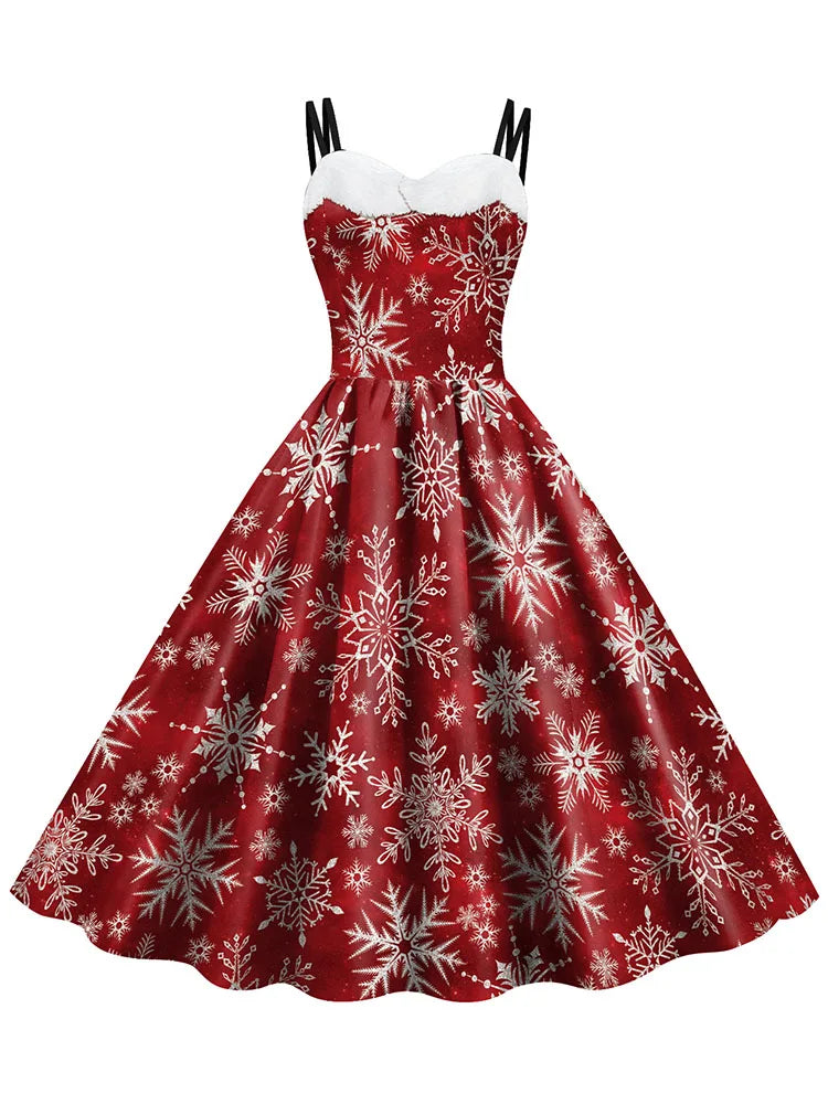 Holiday Snowflake Spaghetti Strap Dress