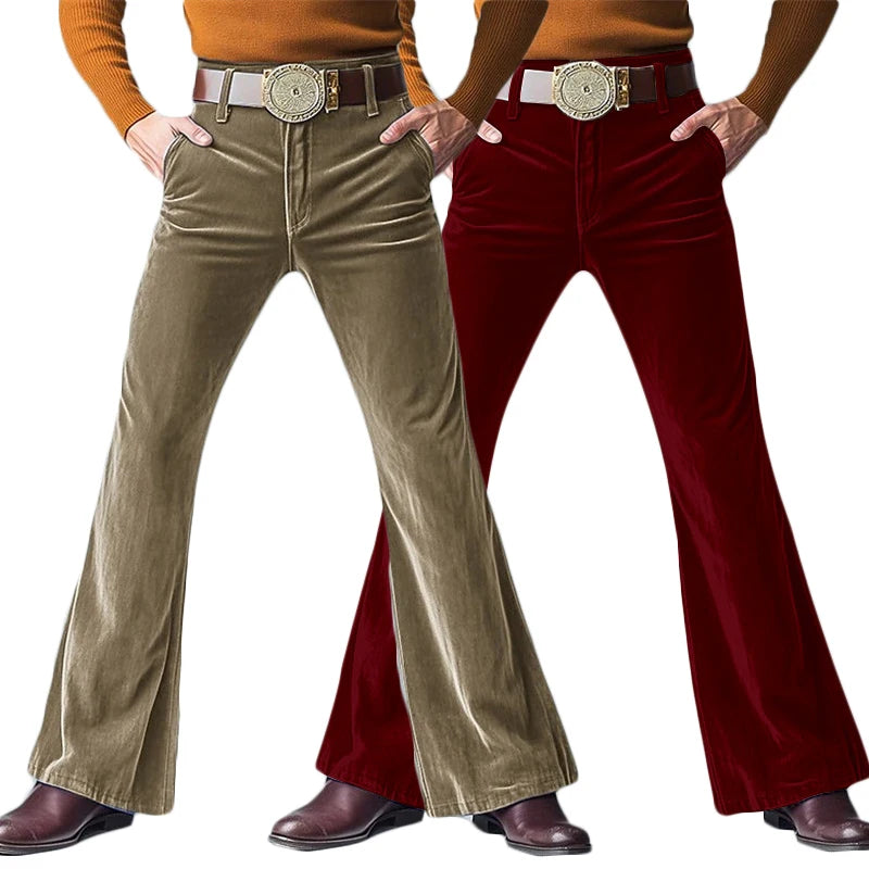 Men's Velvet Flare Pants