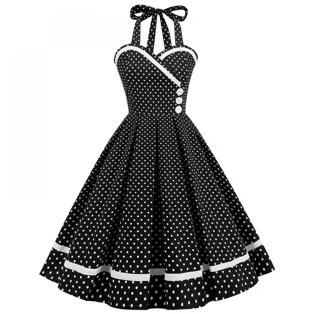 Retro Halter Swing Dress