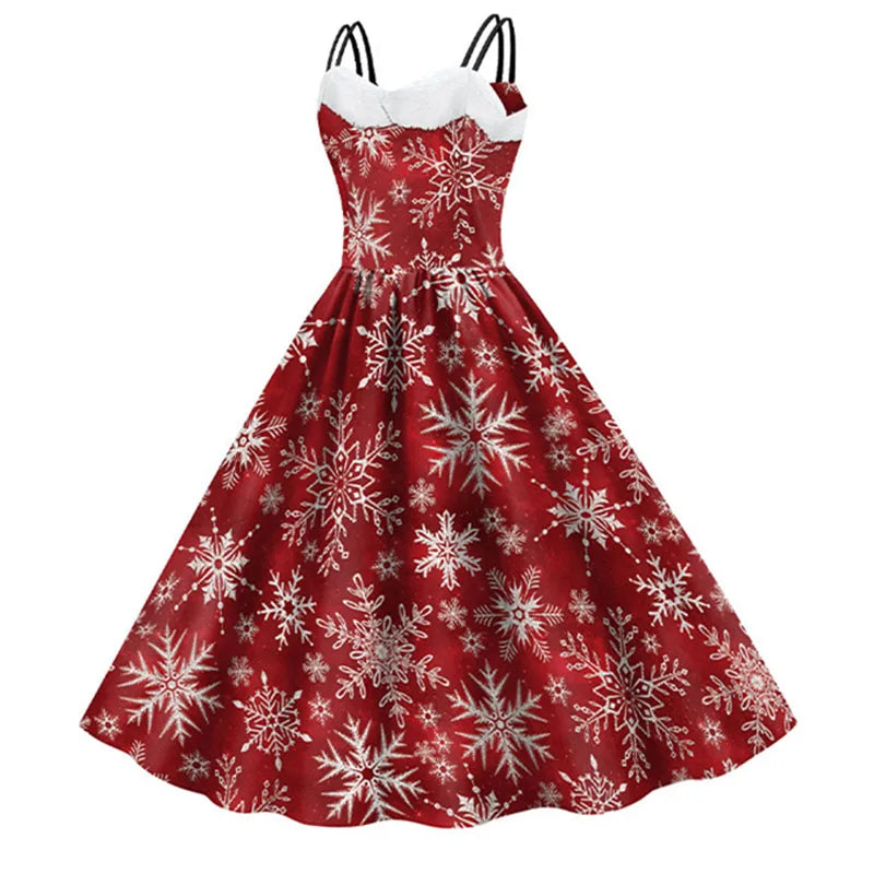 Holiday Snowflake Spaghetti Strap Dress