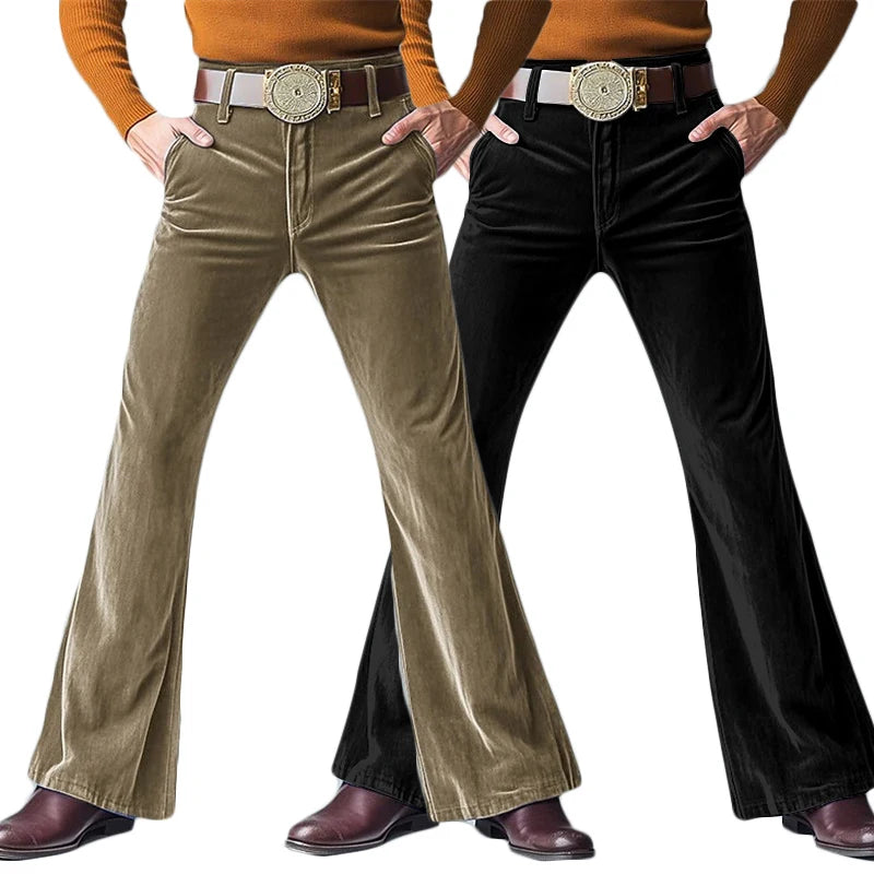Men's Velvet Flare Pants