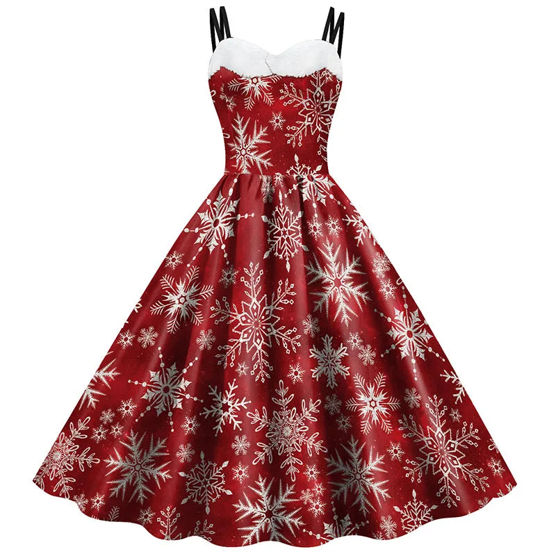 Holiday Snowflake Spaghetti Strap Dress