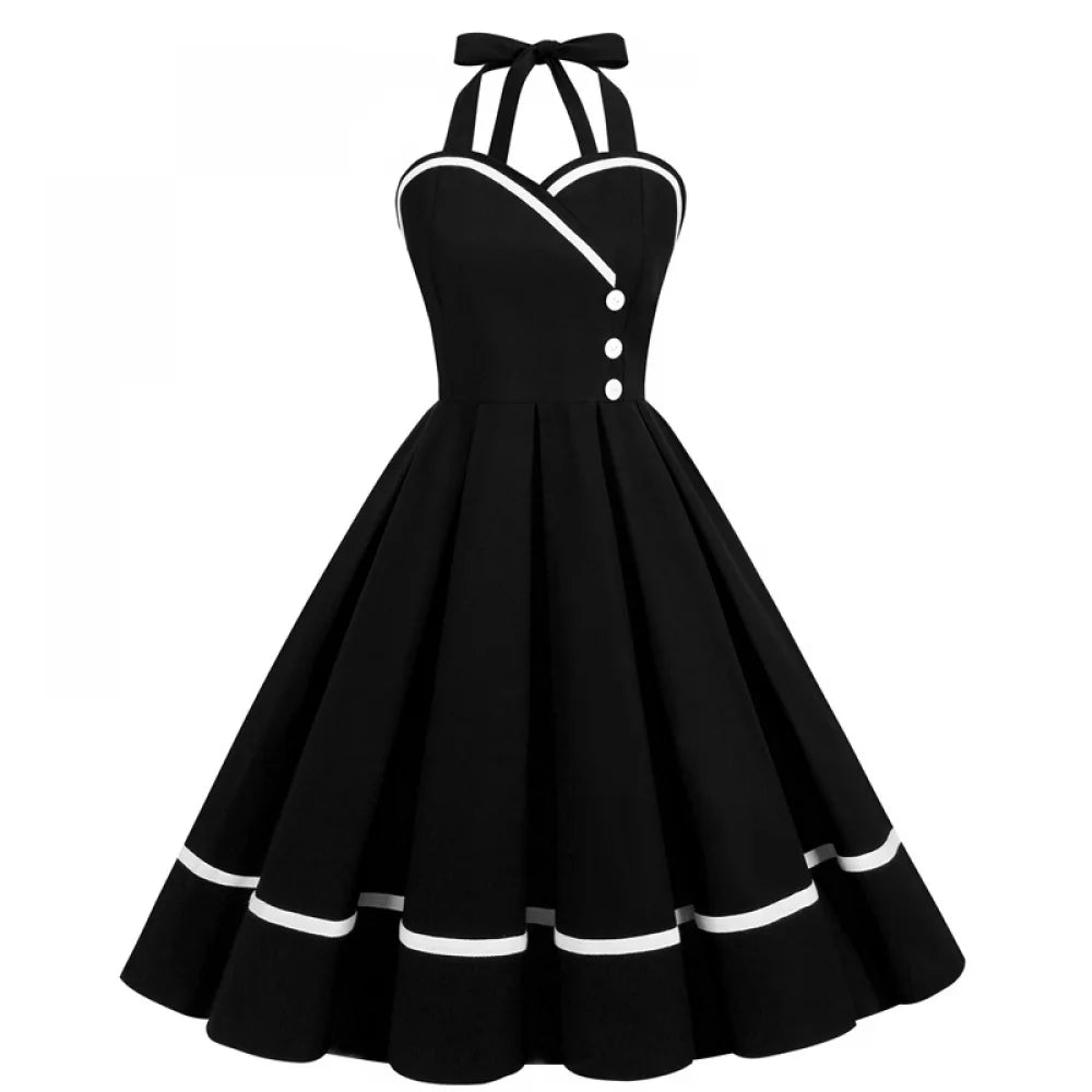 Retro Halter Swing Dress
