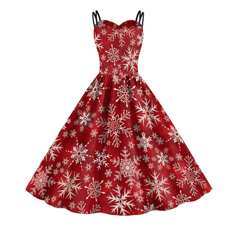 Holiday Snowflake Spaghetti Strap Dress