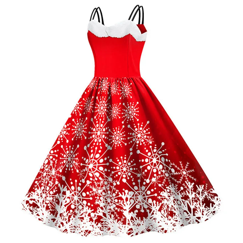 Holiday Snowflake Spaghetti Strap Dress