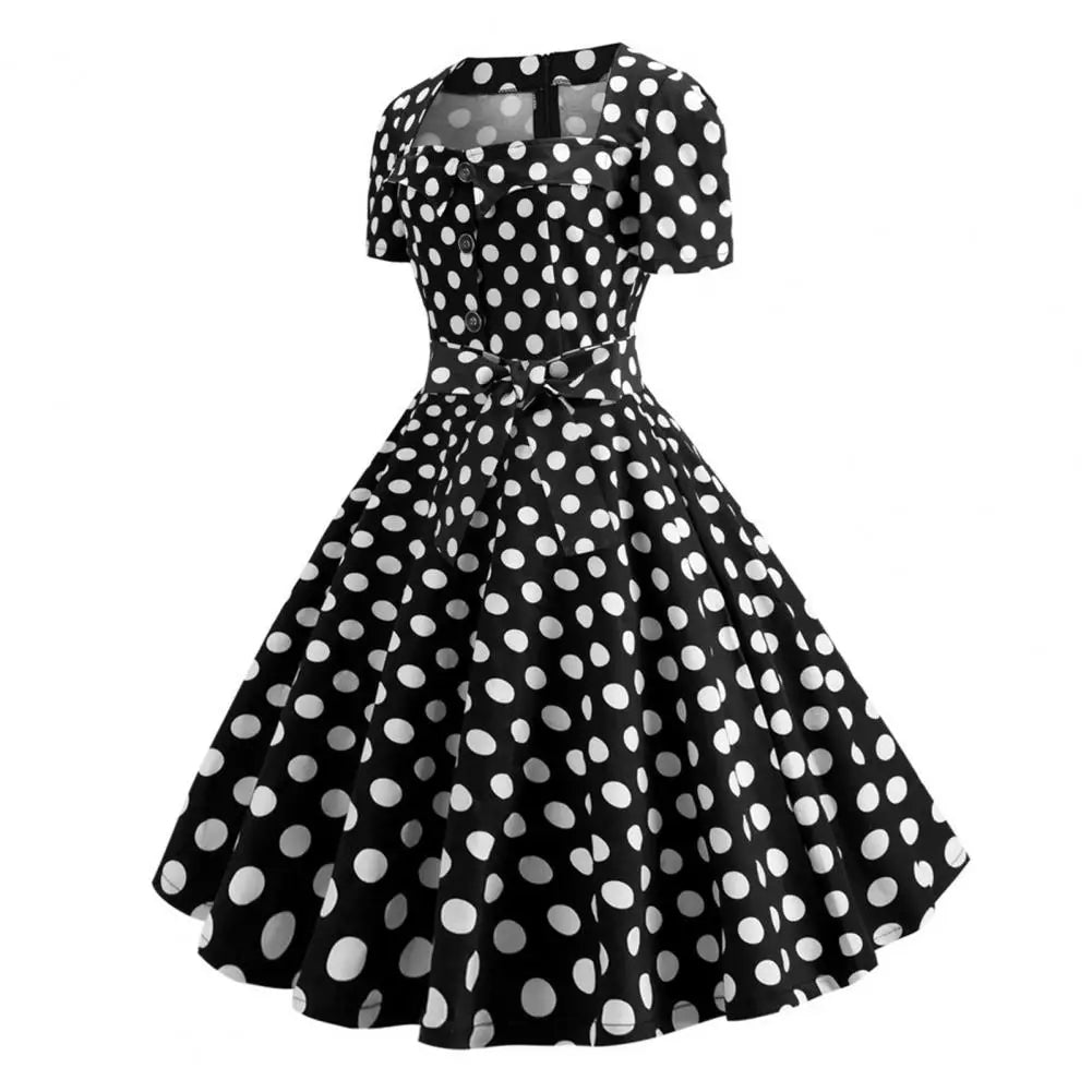 Polka Dot Rockabilly Swing Dress