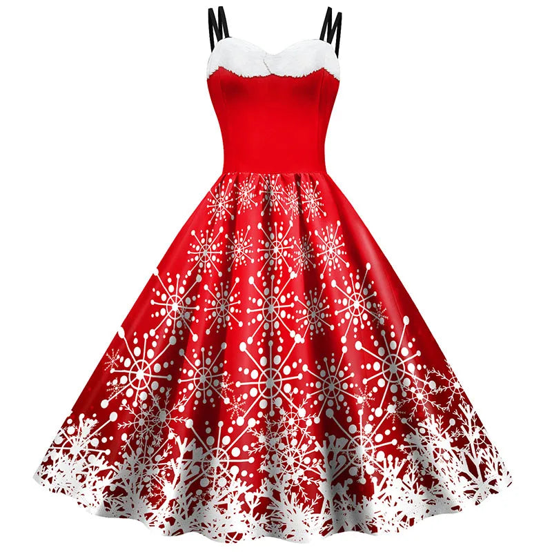Holiday Snowflake Spaghetti Strap Dress