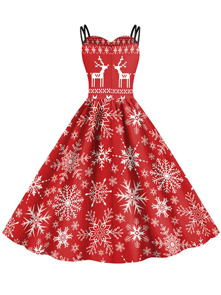 Holiday Snowflake Spaghetti Strap Dress