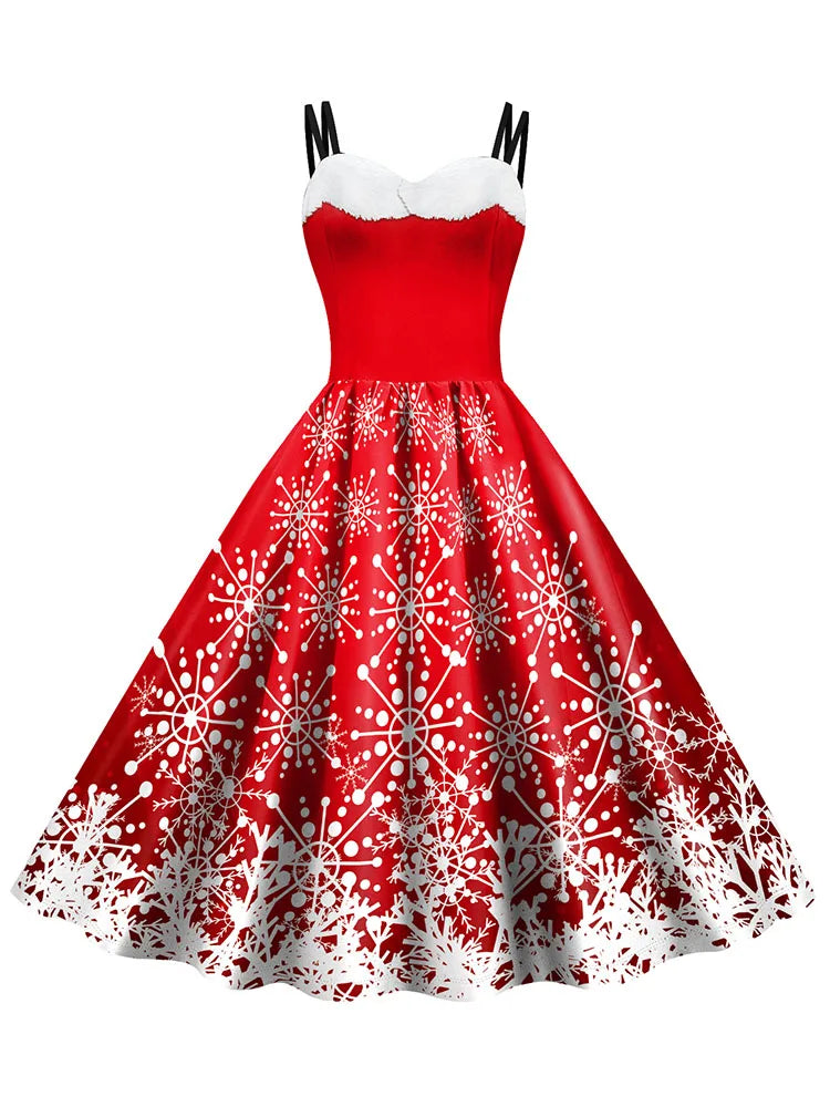 Holiday Snowflake Spaghetti Strap Dress