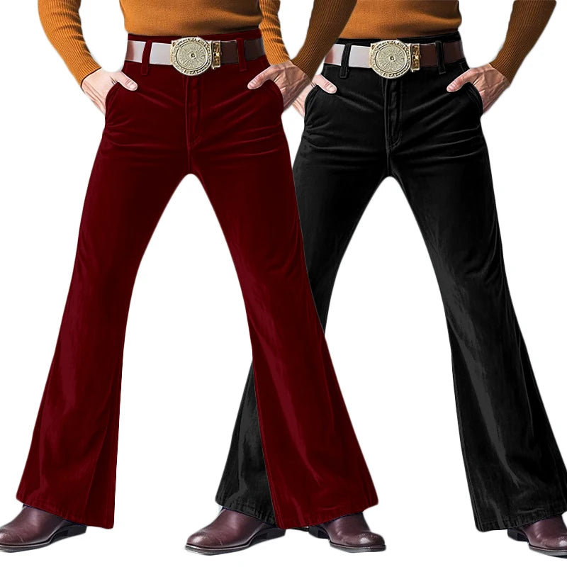 Men's Velvet Flare Pants