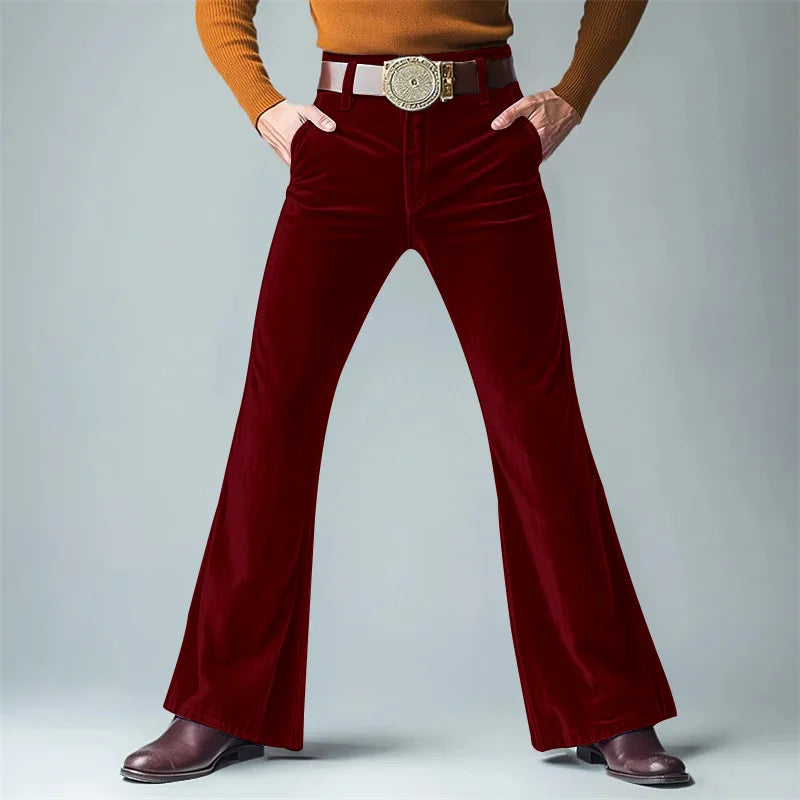 Men's Velvet Flare Pants