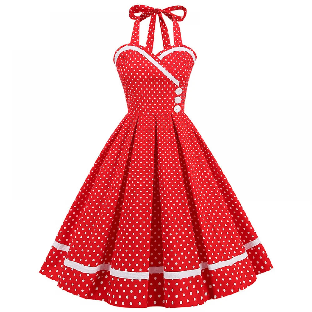 Retro Halter Swing Dress
