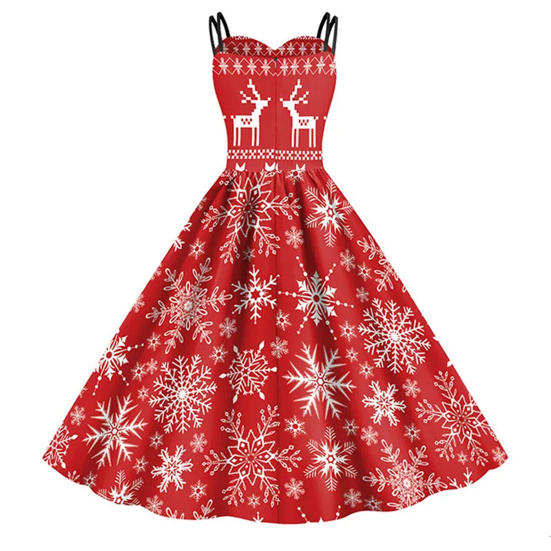 Holiday Snowflake Spaghetti Strap Dress