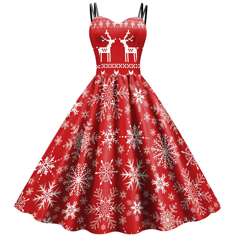 Holiday Snowflake Spaghetti Strap Dress
