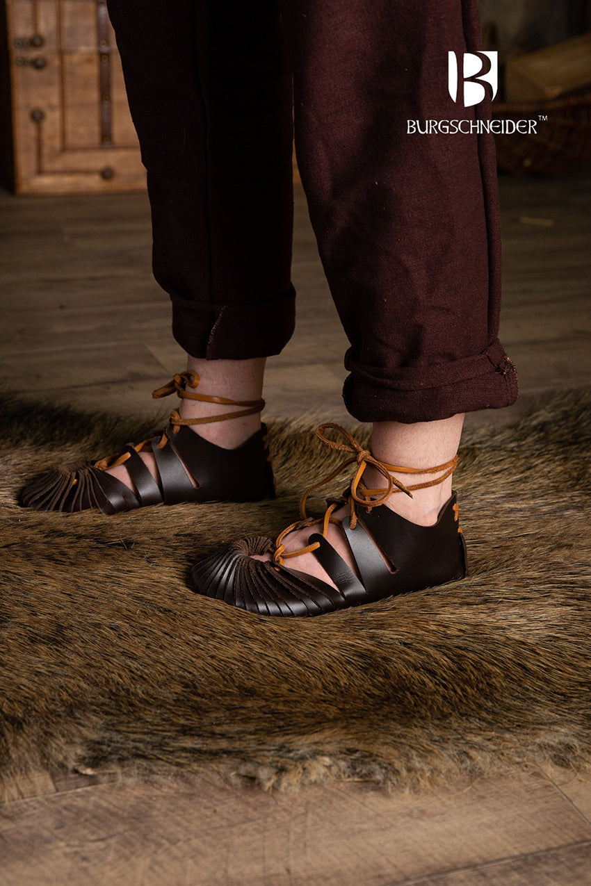 Flynn Medieval Leather Sandals | Roman-Inspired Unisex