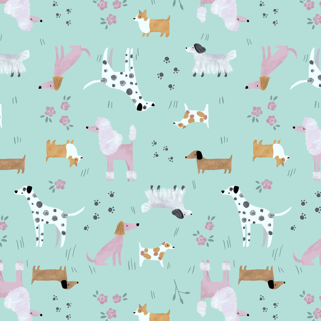 Retro Dogs Collared Dress