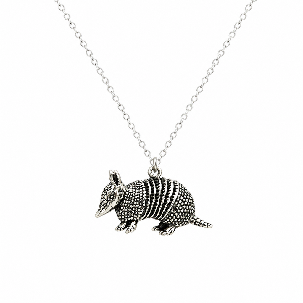 Women's Armadillo Charm Sterling Silver Necklace — Handmade