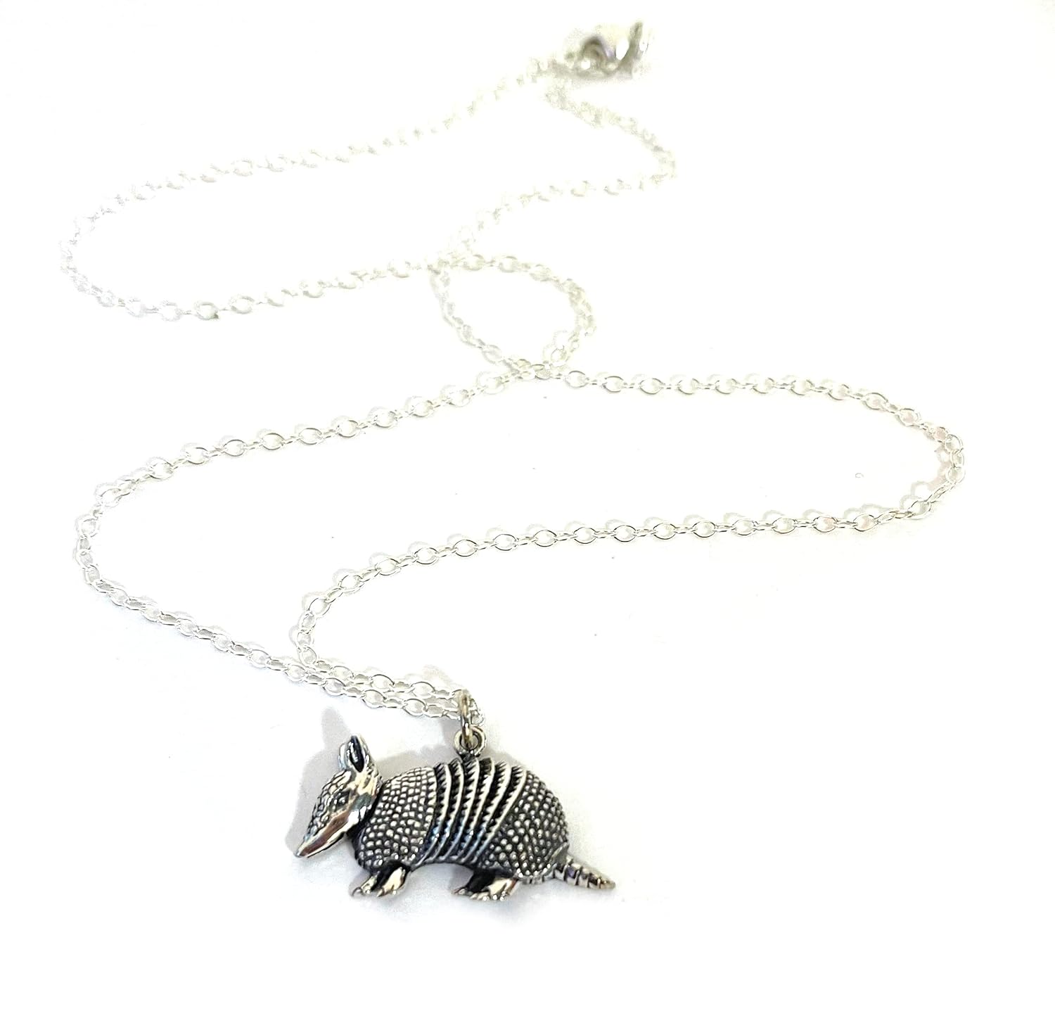 Women's Armadillo Charm Sterling Silver Necklace — Handmade