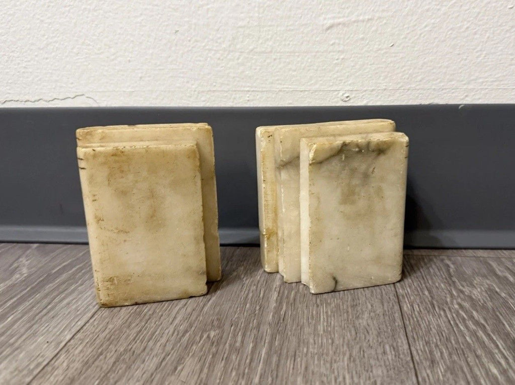 Vintage Marble Stacked Book Bookends