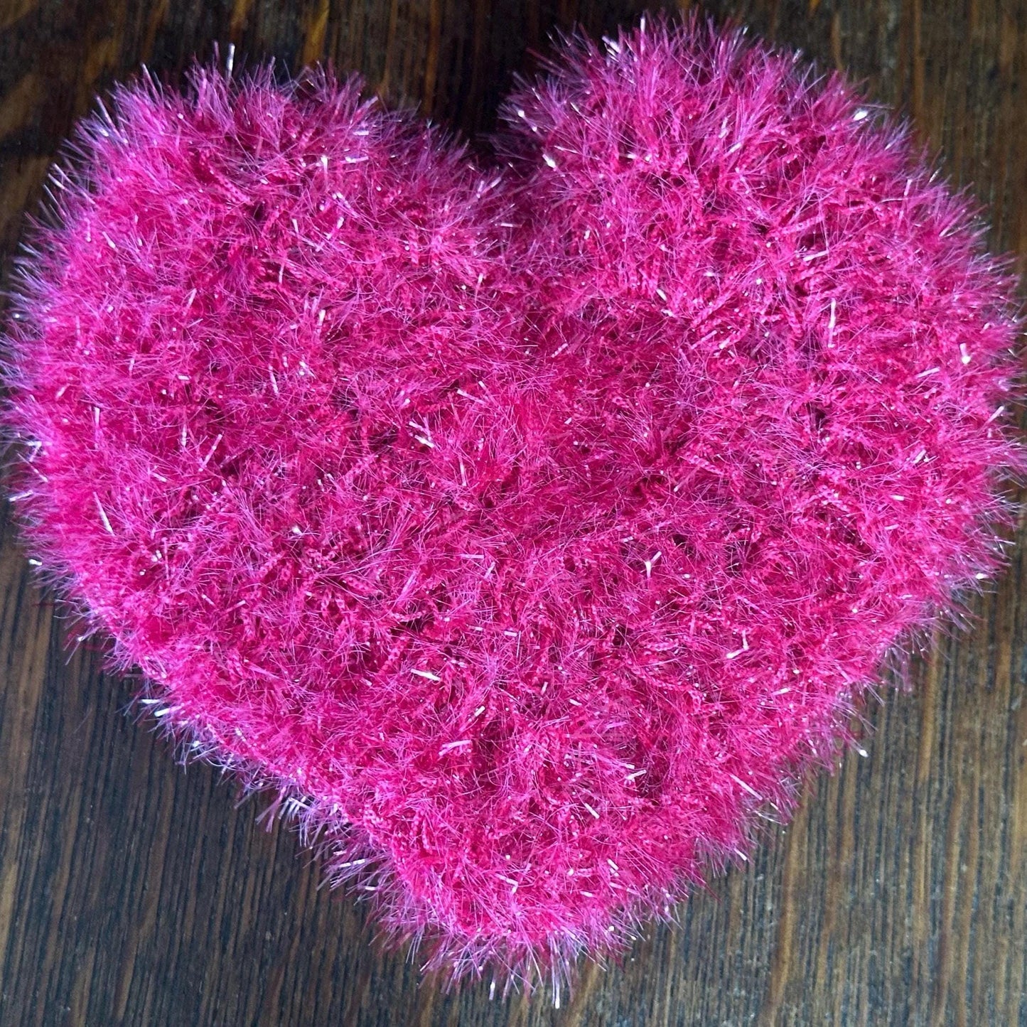 Pink Heart Dish Scrubbie