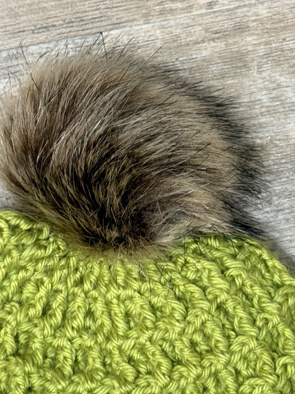 Handmade Green Crochet Pom-Pom Beanie