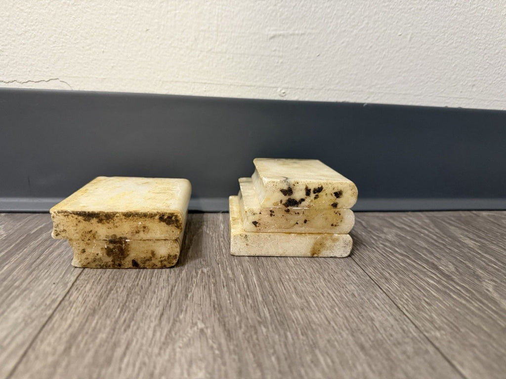 Vintage Marble Stacked Book Bookends