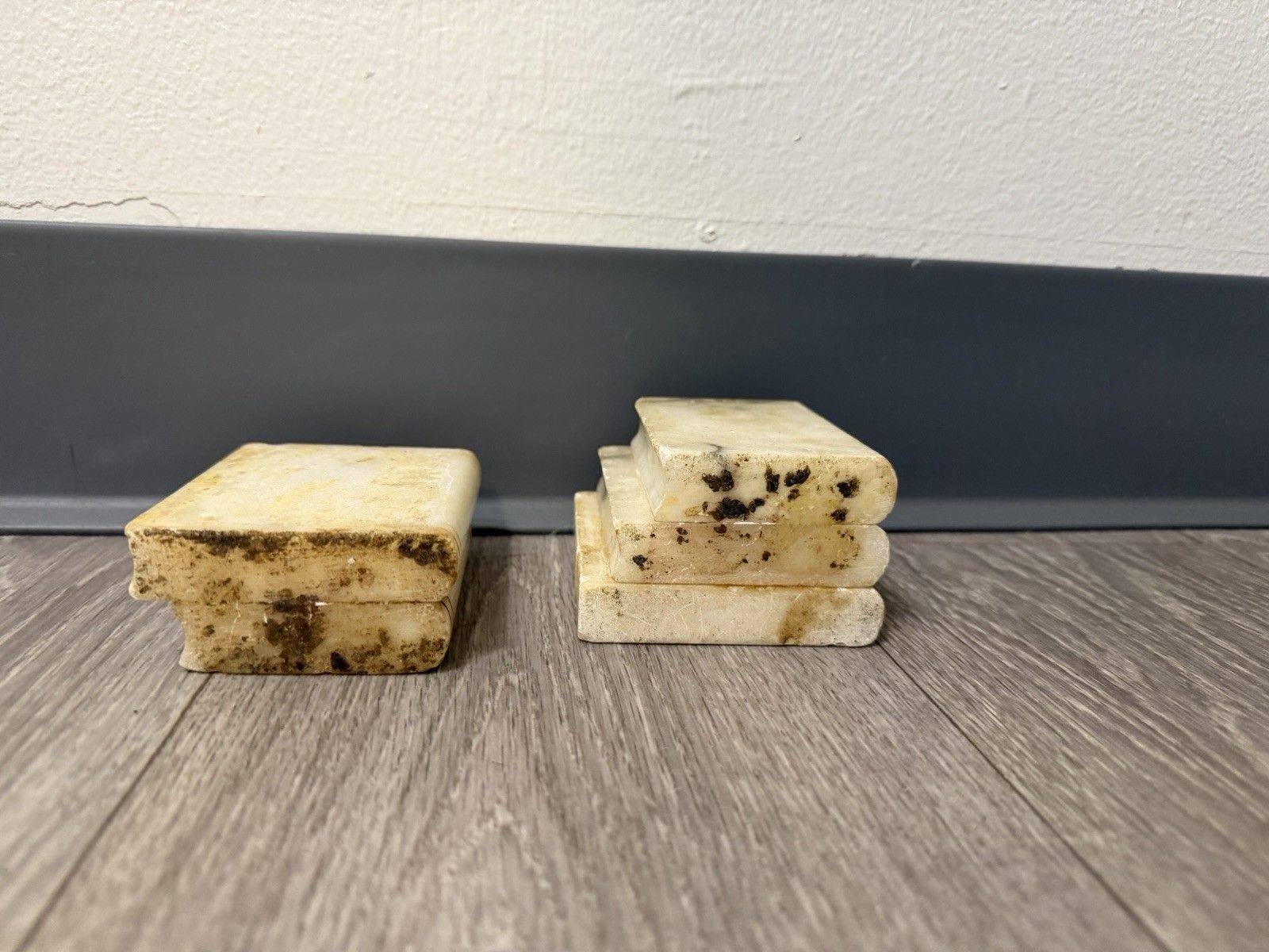 Vintage Marble Stacked Book Bookends