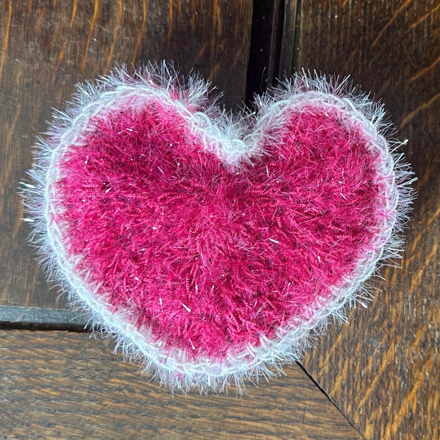 Crochet Heart Dish Scrubbies Set of Three