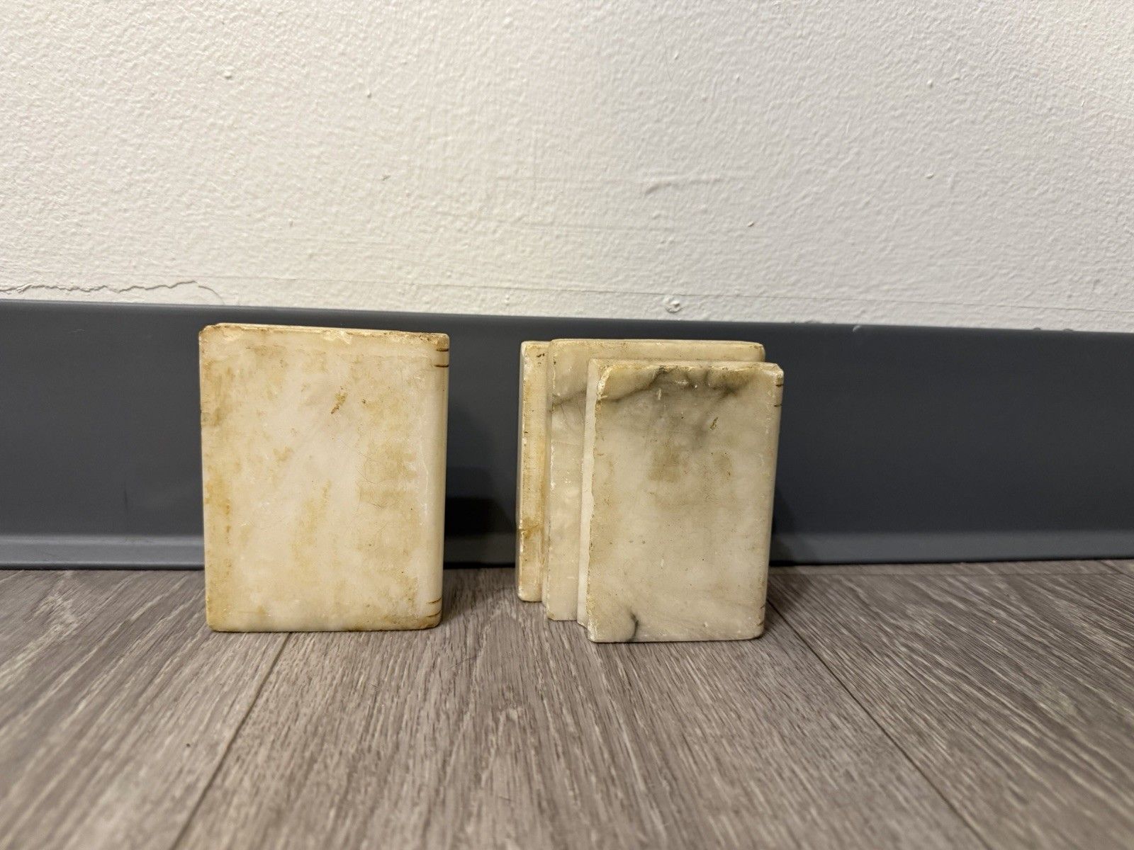 Vintage Marble Stacked Book Bookends