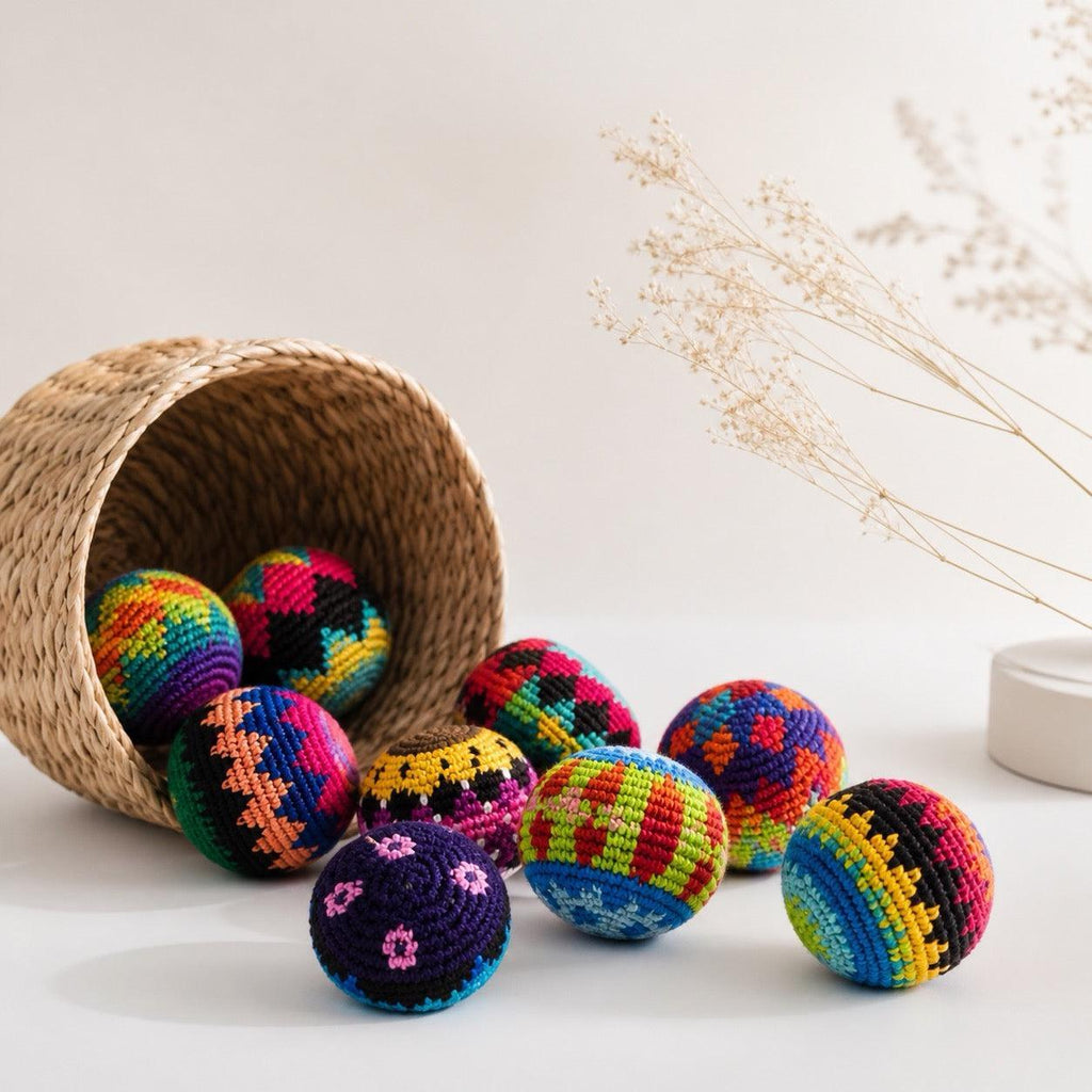 Foot Bag Knit Multicolor Sack Stress Ball Crochet - Guatemala