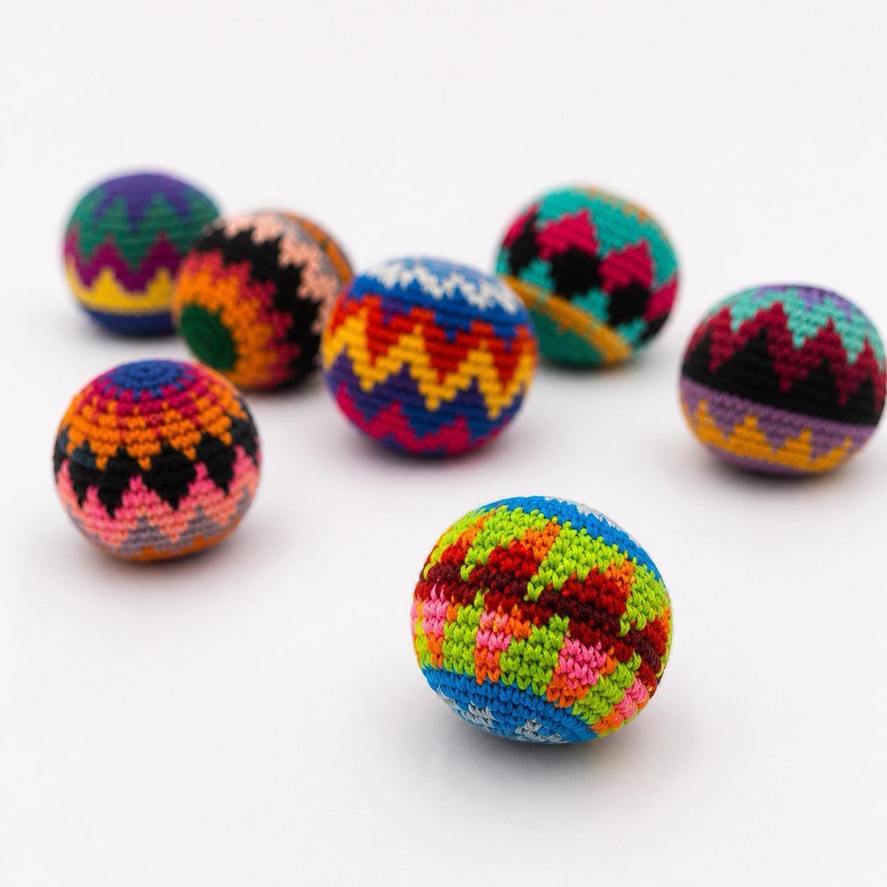 Foot Bag Knit Multicolor Sack Stress Ball Crochet - Guatemala