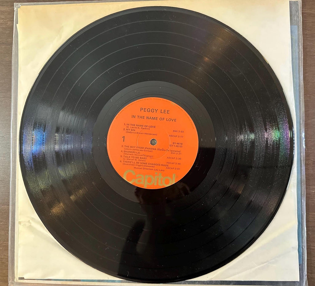 Peggy Lee ~ In The Name Of Love ~ 1974 Capitol Records  SY-4618 VG+ NM Vinyl