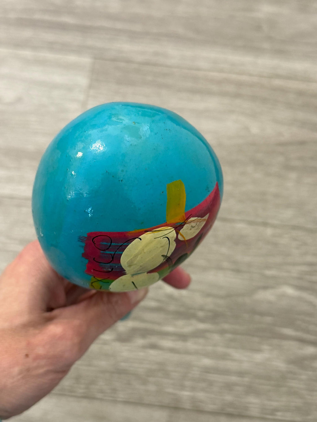 Vintage Painted Rhythm Maraca - Handcrafted Folk Art with Vintage Soul