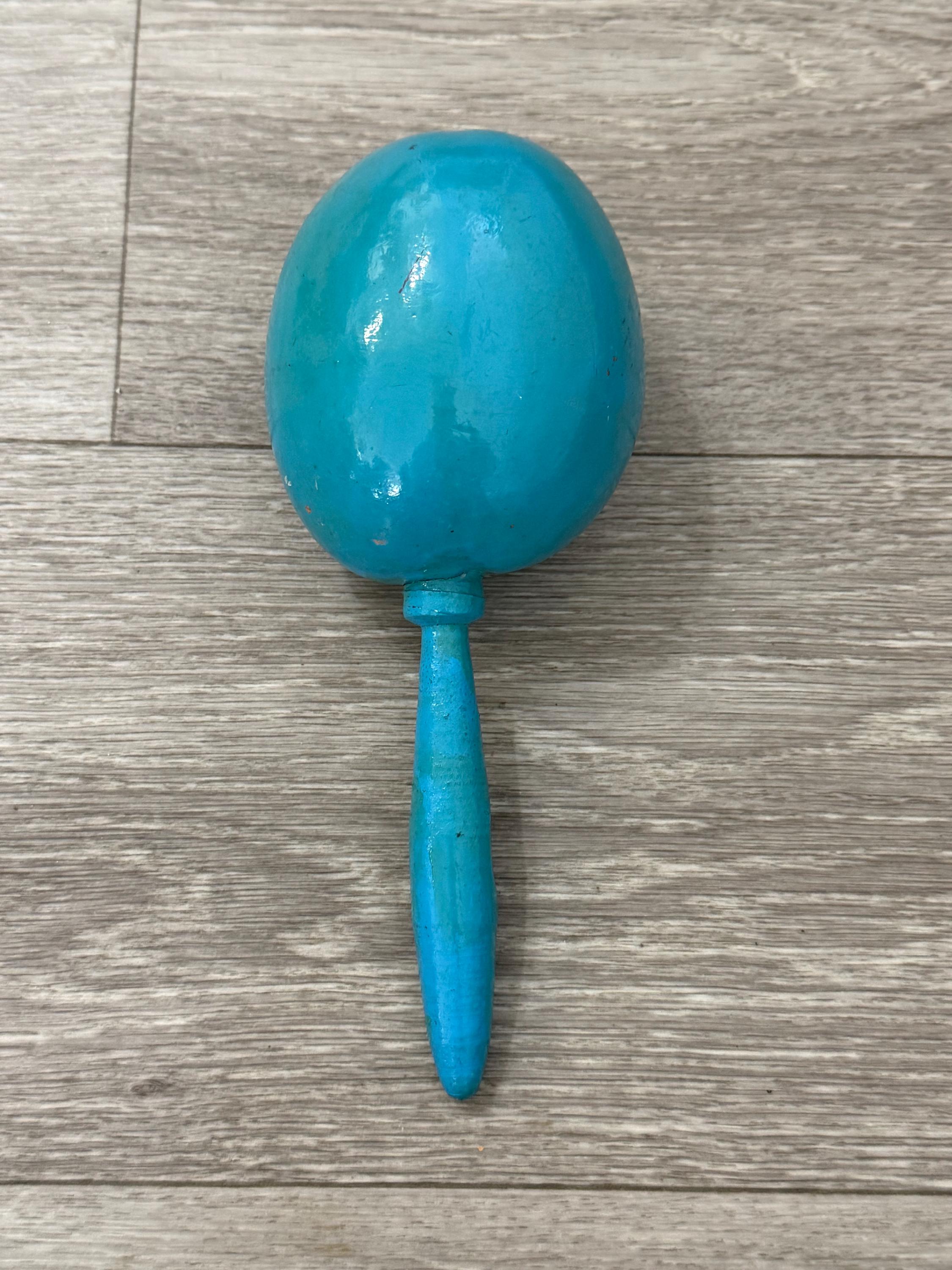 Vintage Painted Rhythm Maraca - Handcrafted Folk Art with Vintage Soul