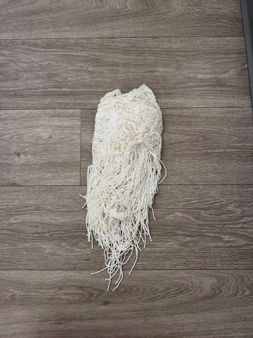 Vintage Beaded Fringe Shawl  Western Fashion Statement Collar